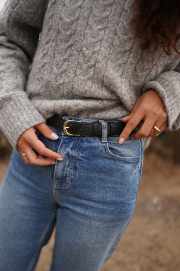 Skórzany pasek klasyczny GRANO BLACK