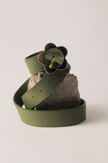 Skórzany pasek z klamrą FLORES GRANO HERBE